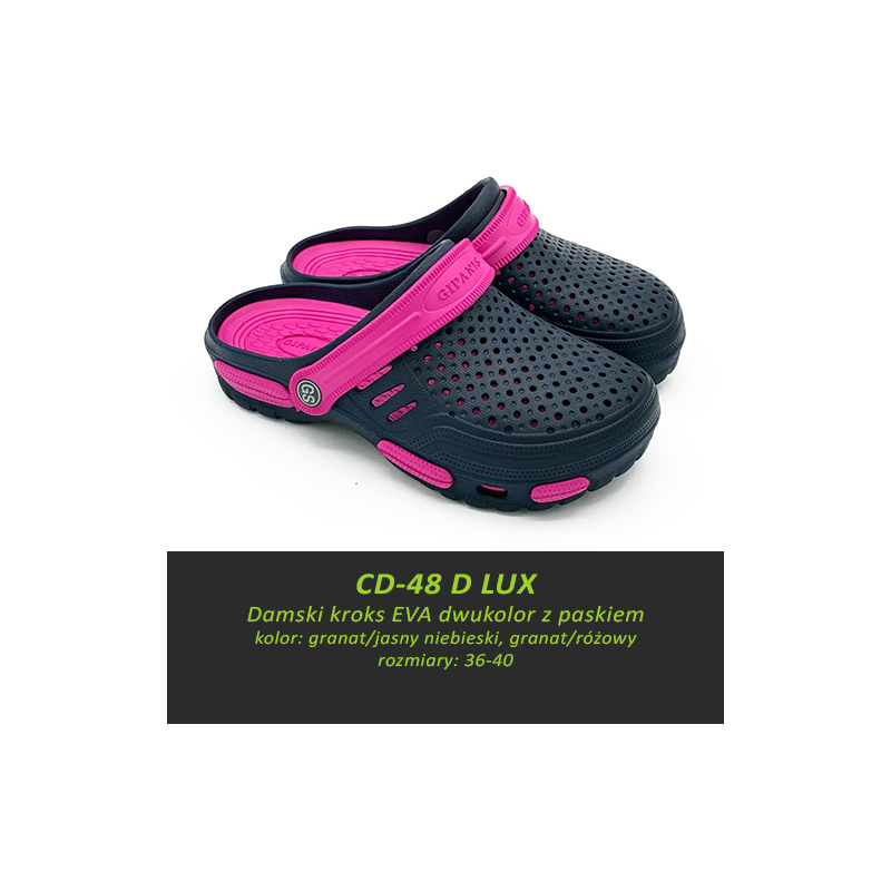 Damski kroks EVA dwukolor z paskiem CD-48 D LUX